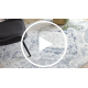 DISTIN 0816A azul / verde claro / branco tapete moderno - Ornamento, vintage, franjas