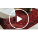 Tapete ORIENT Y307 bordeaux / preto Moldura, clássico, ornamento, com franjas